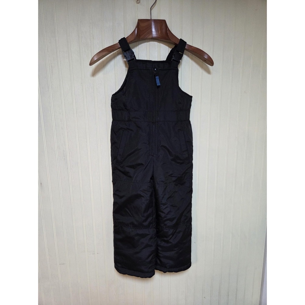 London Fog Snow Bib Ski Pants Youth Small 4 Black Insulated Adjustable Winter